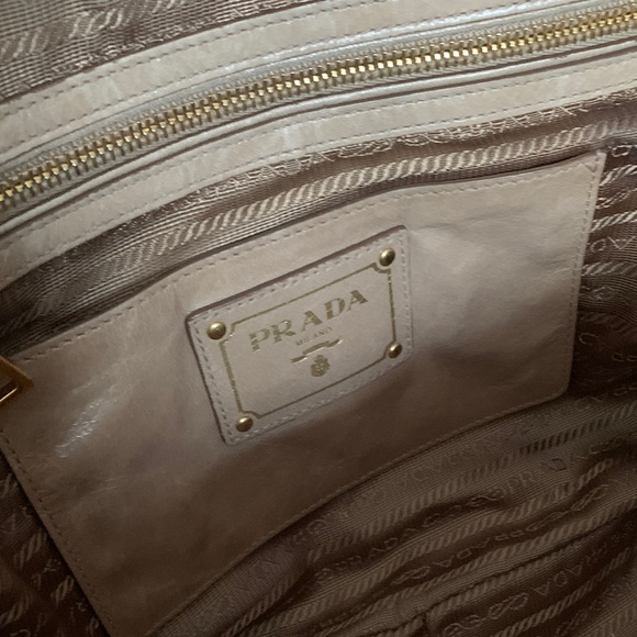 Prada Beige Leather Satchel with Gold Hardware - Picture 6 of 7